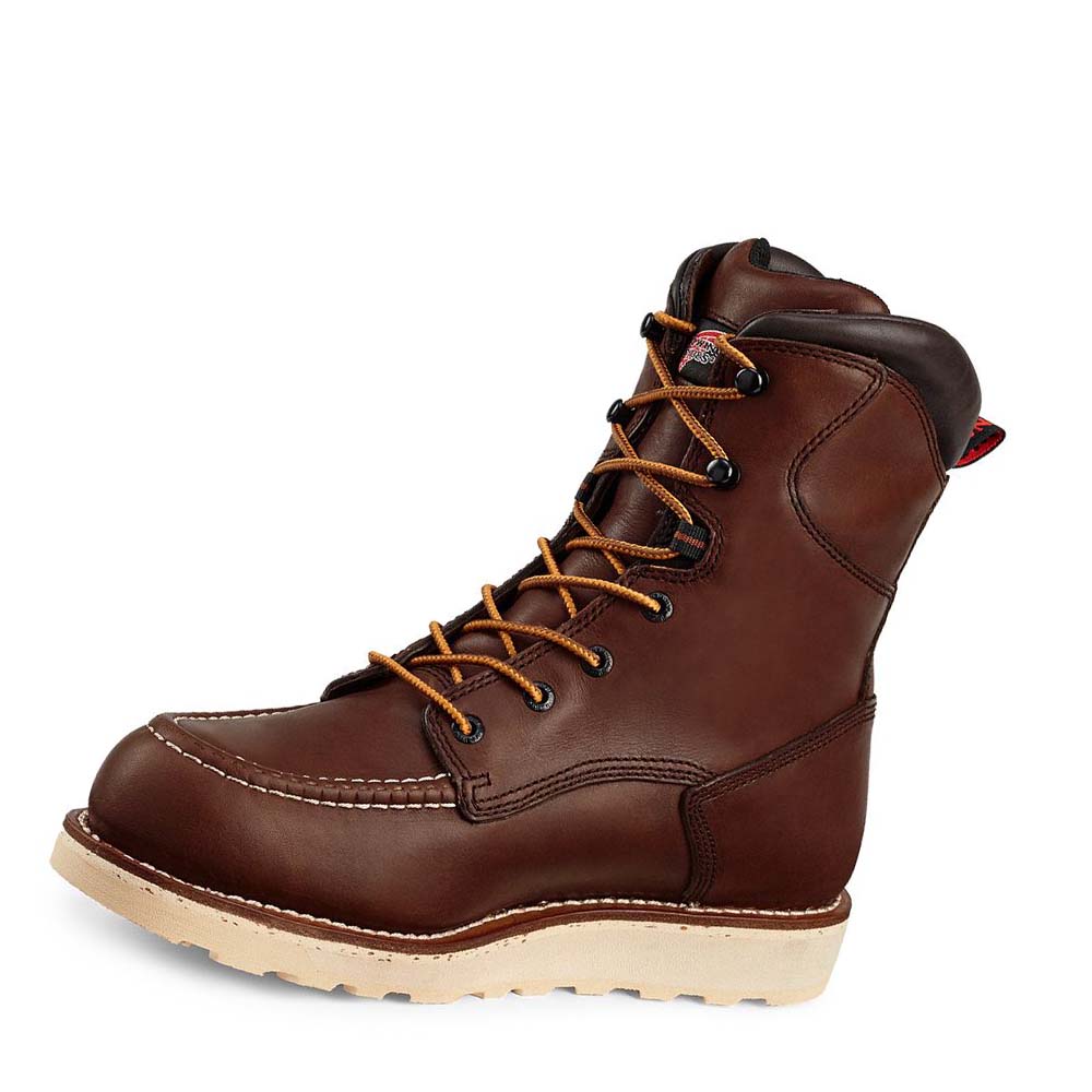 Red Wing Traction Tred 8-inch Safety Toe Men's Waterproof Boots Burgundy | ZA 37WNB